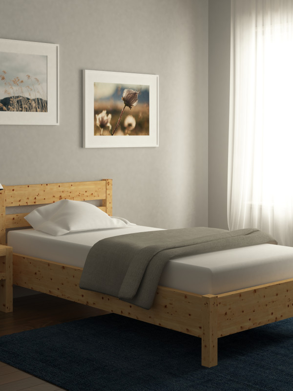 Solid Stone Pine Single Bed