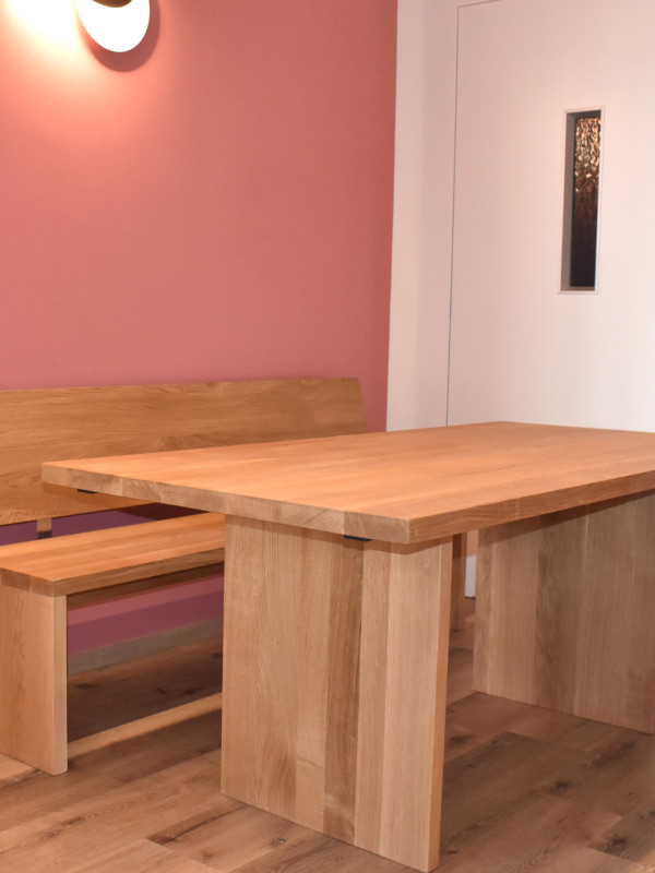 Solid Oak Table Bench