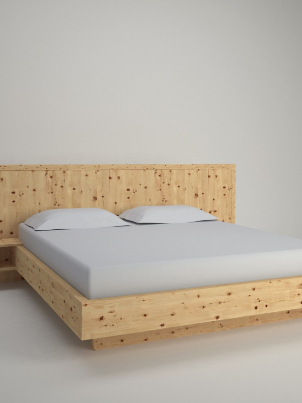 Stone Pine Bed with Paneling