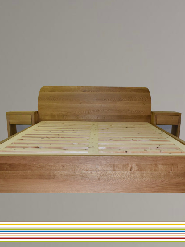 Solid Oak Bed with Storage