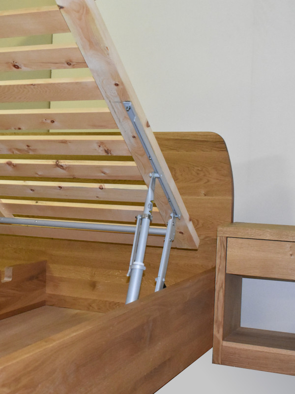 Solid Oak Bed with Storage