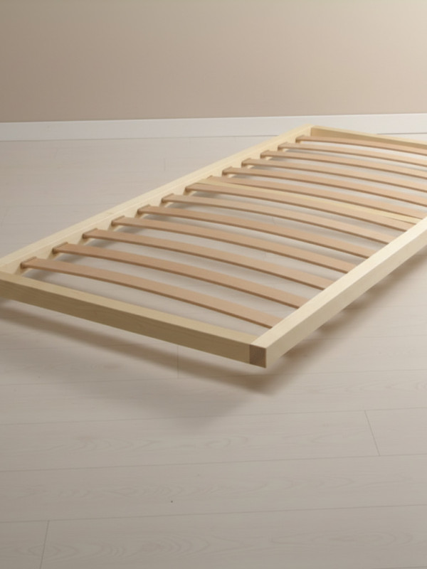 Solid stone pine bed base with slats Solid stone pine bed base with slats