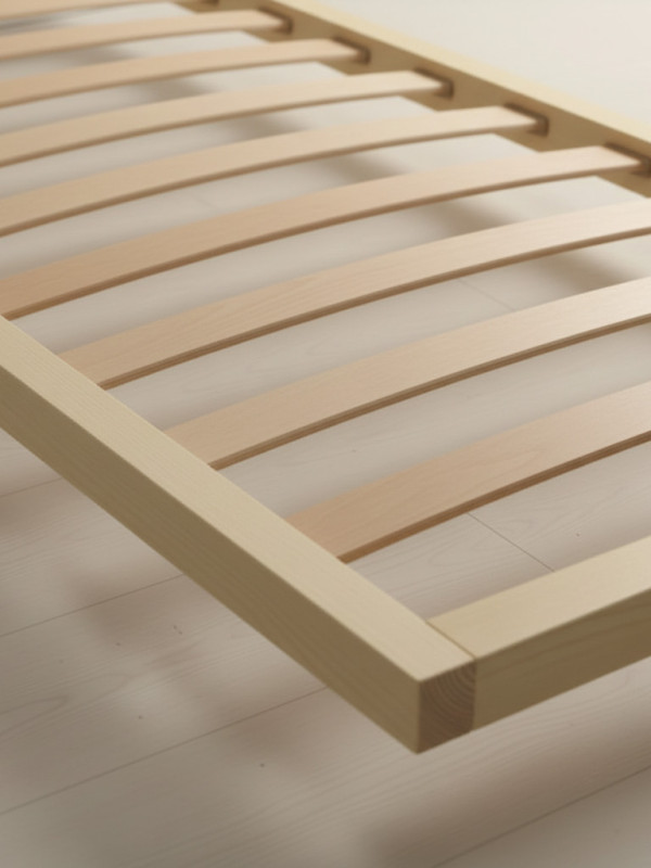Solid stone pine bed base with slats Solid stone pine bed base with slats