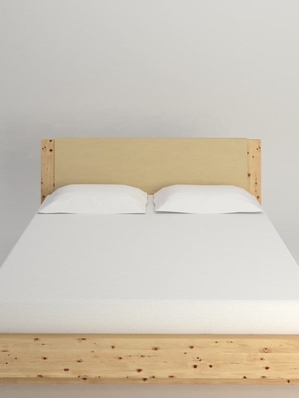 Solid Stone Pine Bed with Eco-Leather Headboard