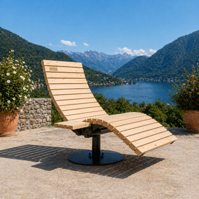 CIR Holzliege Zirbe  | Leoliege – Verstellbar & 360° drehbar | Panorama-Relax