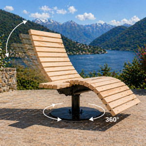 CIR Wooden Lounger | Leoliege – Reclining & 360° Swivel | Panoramic Relax CIR Wooden Lounger | Leoliege – Reclining & 360° Swivel | Panoramic Relax