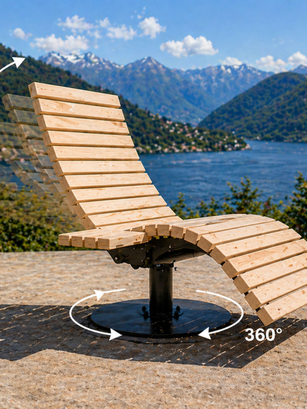 CIR Wooden Lounger | Leoliege – Reclining & 360° Swivel | Panoramic Relax CIR Wooden Lounger | Leoliege – Reclining & 360° Swivel | Panoramic Relax