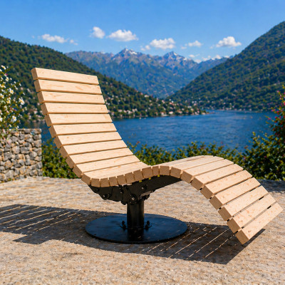 CIR Holzliege Zirbe  | Leoliege – Verstellbar & 360° drehbar | Panorama-Relax