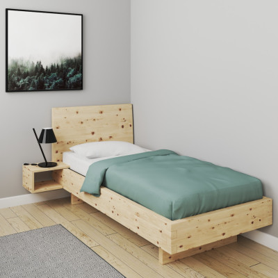 Single bed in stone pine