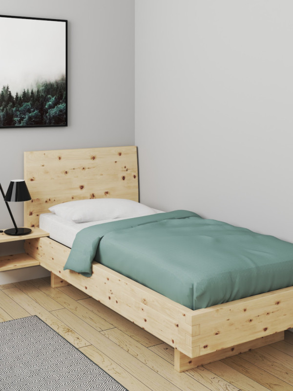 Single bed in stone pine