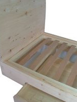 Single bed in stone pine