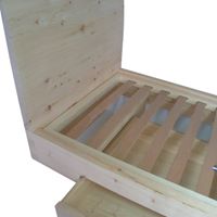 Single bed in stone pine