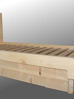 Single bed in stone pine